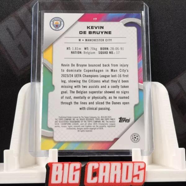 Kevin De Bruyne - Topps Finest Champions League - obrazek 2