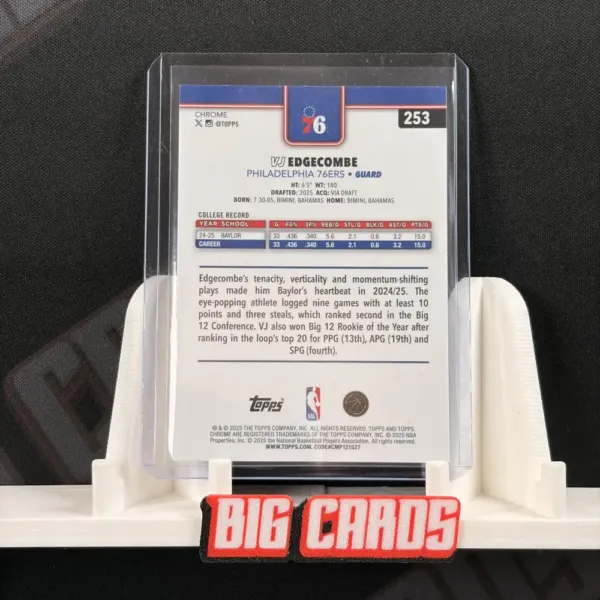 VJ Edgecombe - Topps Chrome Basketball 2025 - obrazek 2